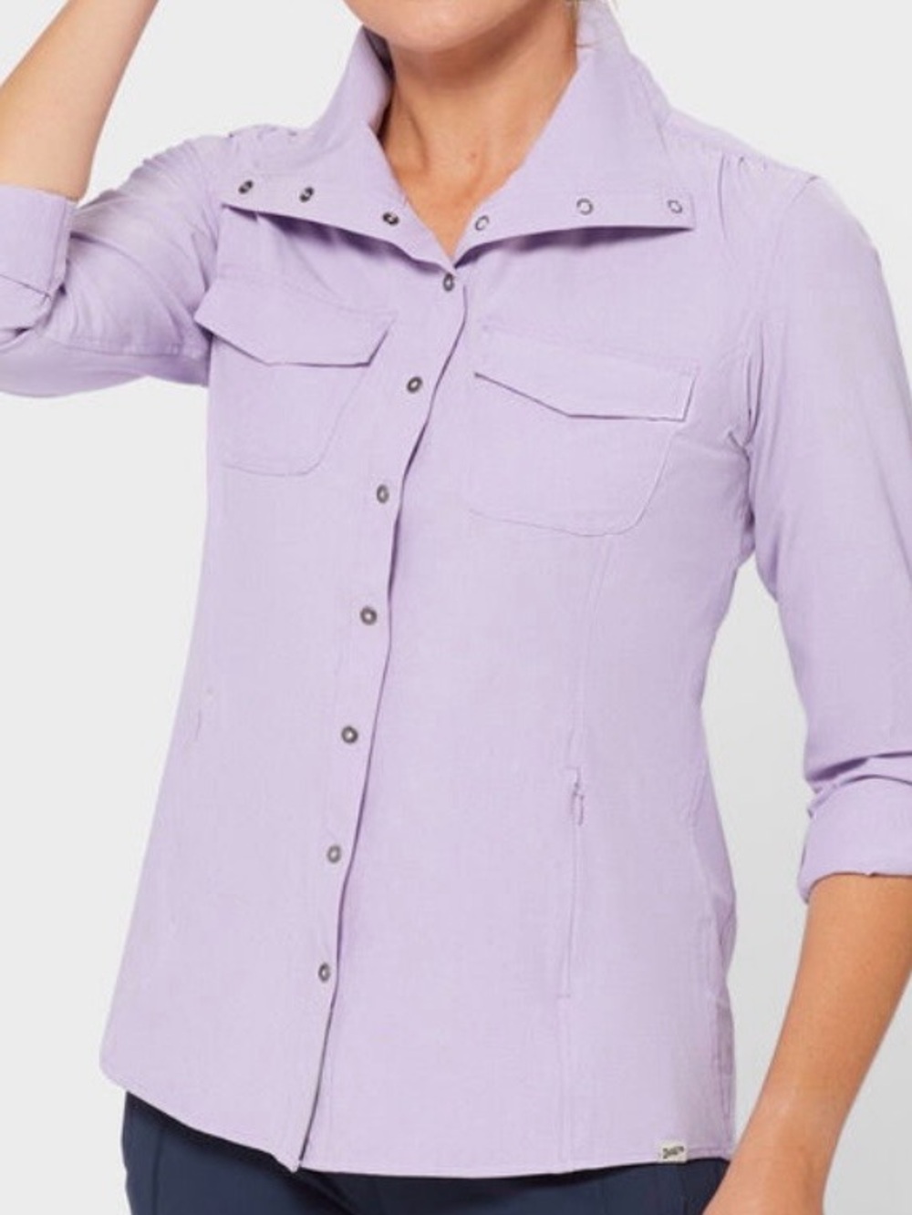 Duluth Trading Co Lilac Purple Sol Survivor Sun Protection XL Shacket Fall Comfy